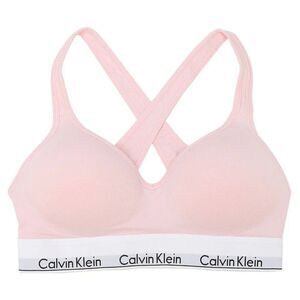 Calvin Klein Modern Cotton Padded Bralette w/ Molded Cups, Pink, Size S